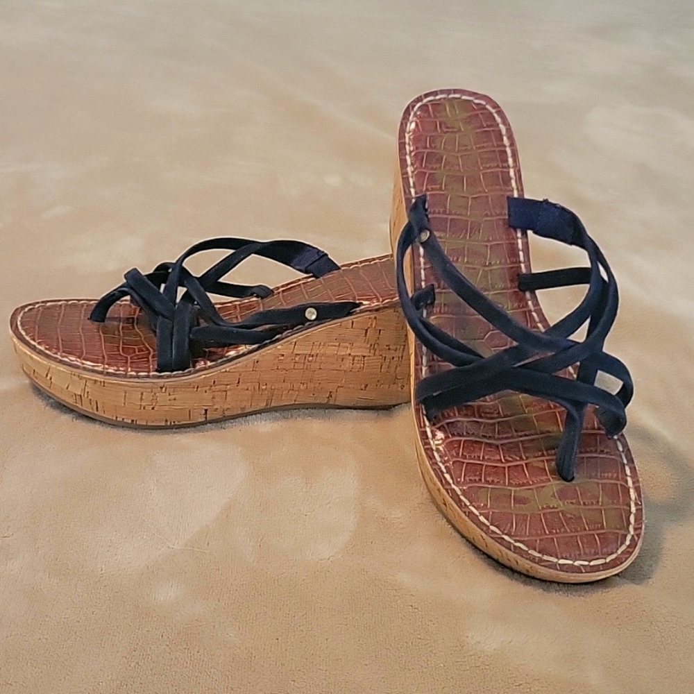 Sam Edelman navy wedges